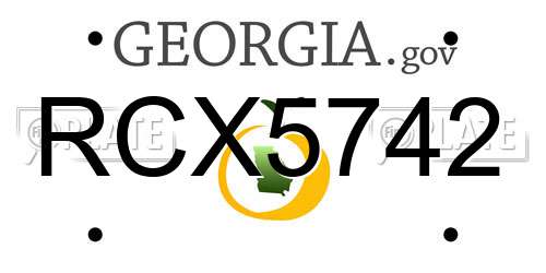 RCX5742 Georgia License Plate
