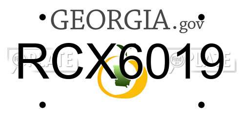 RCX6019 Georgia License Plate