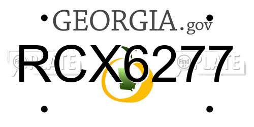 RCX6277 Georgia License Plate