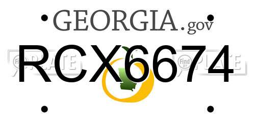 RCX6674 Georgia License Plate