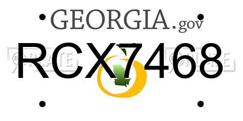 RCX7468 Georgia License Plate