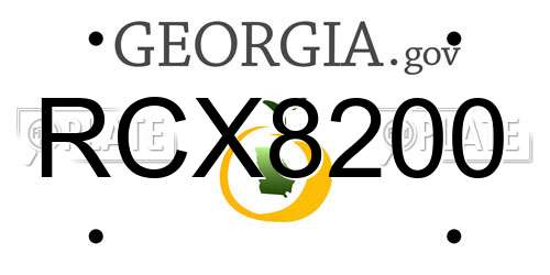 RCX8200 Georgia License Plate