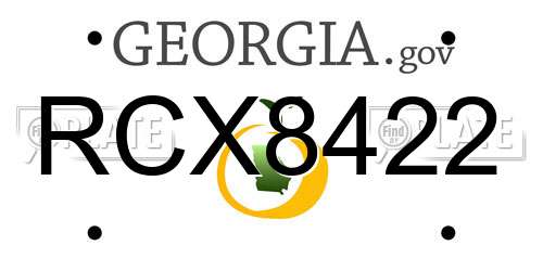 RCX8422 Georgia License Plate