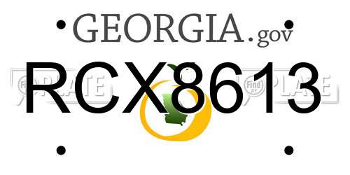 RCX8613 Georgia License Plate