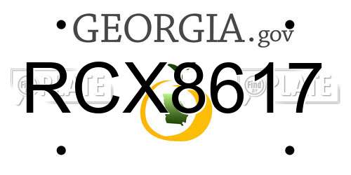 RCX8617 Georgia License Plate