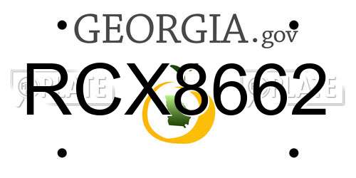 RCX8662 Georgia License Plate