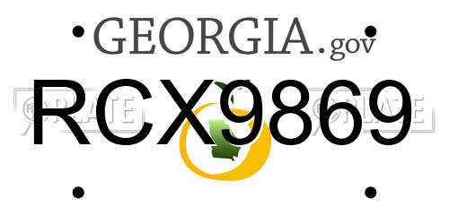 RCX9869 Georgia License Plate
