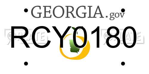 RCY0180 Georgia License Plate
