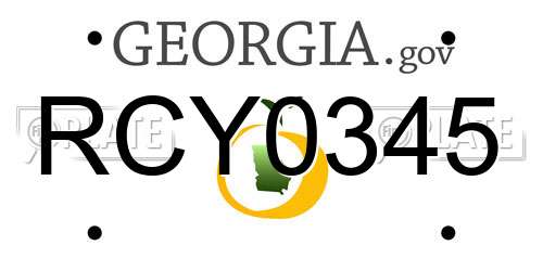 RCY0345 Georgia License Plate