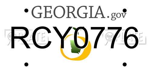RCY0776 Georgia License Plate