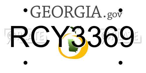 RCY3369 Georgia License Plate
