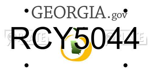 RCY5044 Georgia License Plate