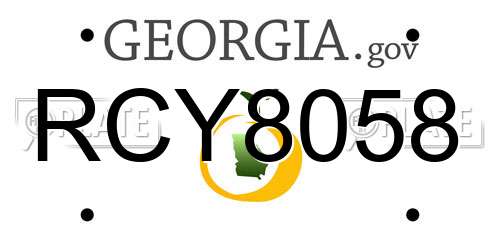 RCY8058 Georgia License Plate