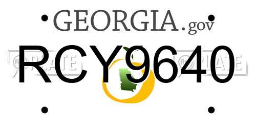 RCY9640 Georgia License Plate