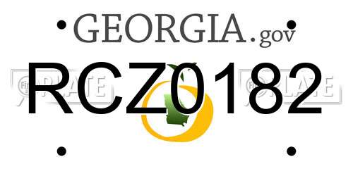 RCZ0182 Georgia License Plate