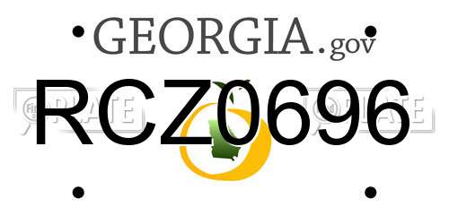 RCZ0696 Georgia License Plate
