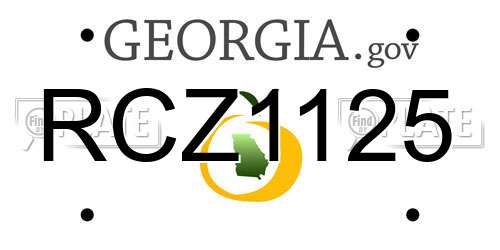 RCZ1125 Georgia License Plate