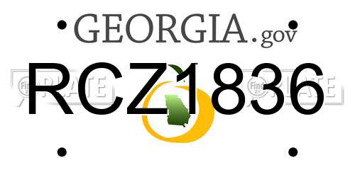 RCZ1836 Georgia License Plate