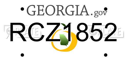 RCZ1852 Georgia License Plate