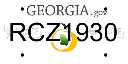 RCZ1930 Georgia License Plate