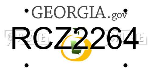 RCZ2264 Georgia License Plate