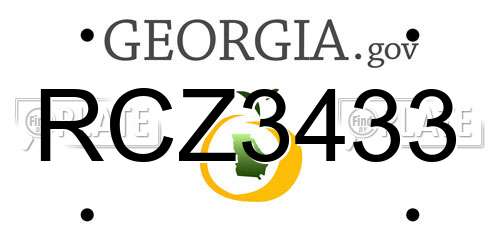 RCZ3433 Georgia License Plate