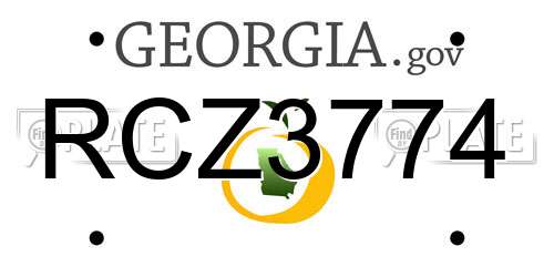 RCZ3774 Georgia License Plate