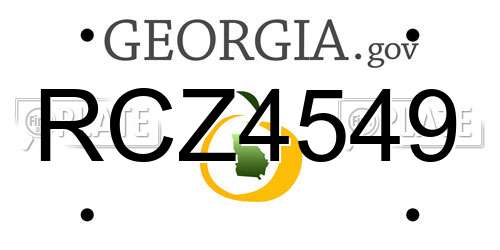 RCZ4549 Georgia License Plate