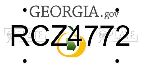 RCZ4772 Georgia License Plate