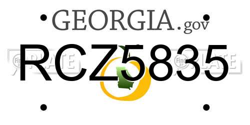 RCZ5835 Georgia License Plate