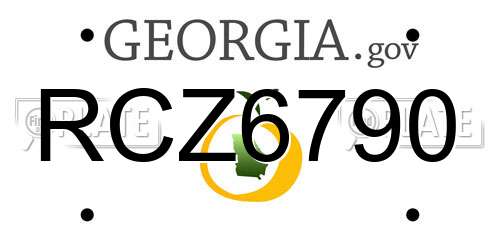 RCZ6790 Georgia License Plate