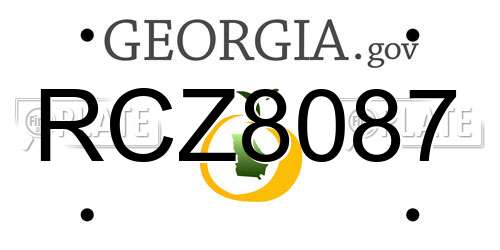 RCZ8087 Georgia License Plate