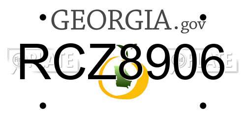RCZ8906 Georgia License Plate