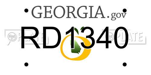 RD1340 Georgia License Plate
