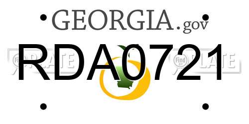 RDA0721 Georgia License Plate