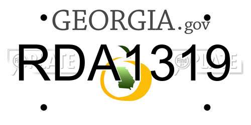 RDA1319 Georgia License Plate