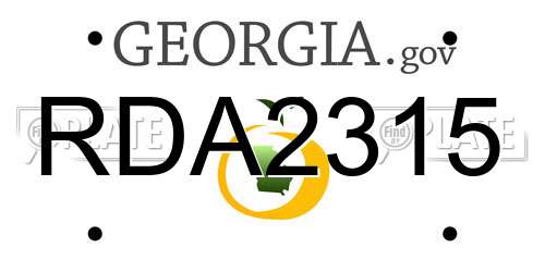 RDA2315 Georgia License Plate
