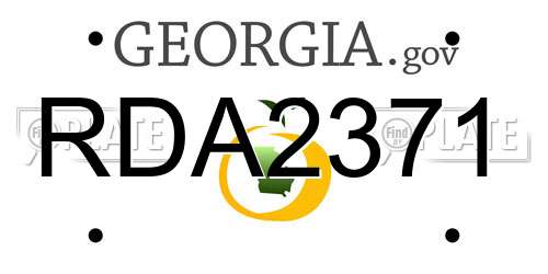 RDA2371 Georgia License Plate