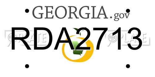 RDA2713 Georgia License Plate