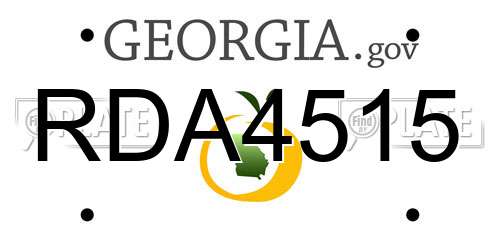 RDA4515 Georgia License Plate
