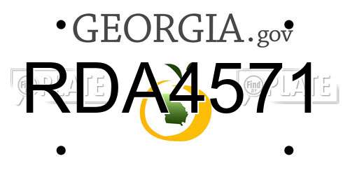 RDA4571 Georgia License Plate