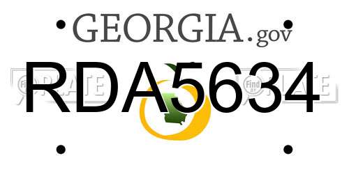 RDA5634 Georgia License Plate