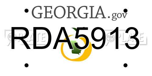 RDA5913 Georgia License Plate