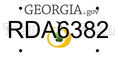 RDA6382 Georgia License Plate