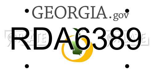 RDA6389 Georgia License Plate