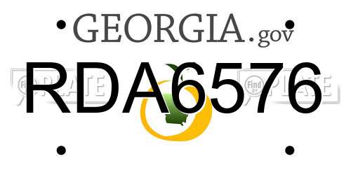 RDA6576 Georgia License Plate