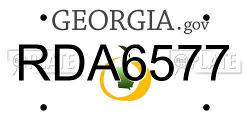 RDA6577 Georgia License Plate