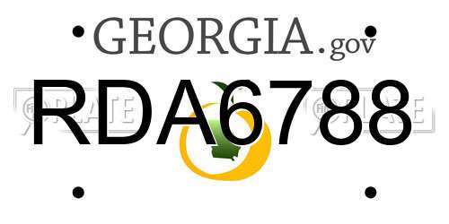 RDA6788 Georgia License Plate