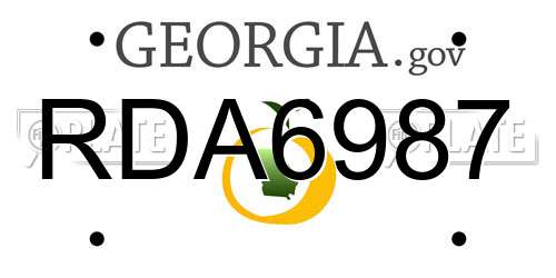 RDA6987 Georgia License Plate