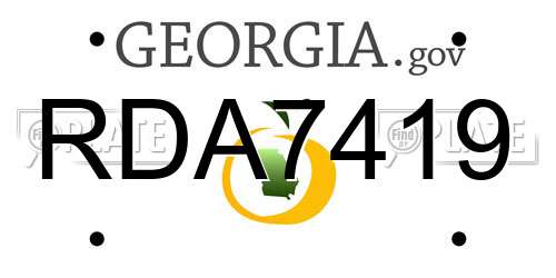 RDA7419 Georgia License Plate